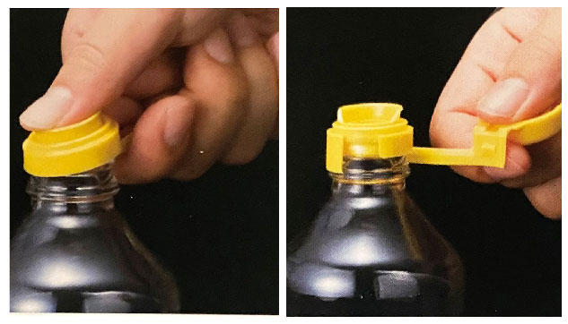 ボトルから簡単に分離できるキャップ